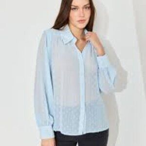 J CREW Size S,Sheer Tulle Blouse  Sheer Chiffon Top * Shirt * Tunic-